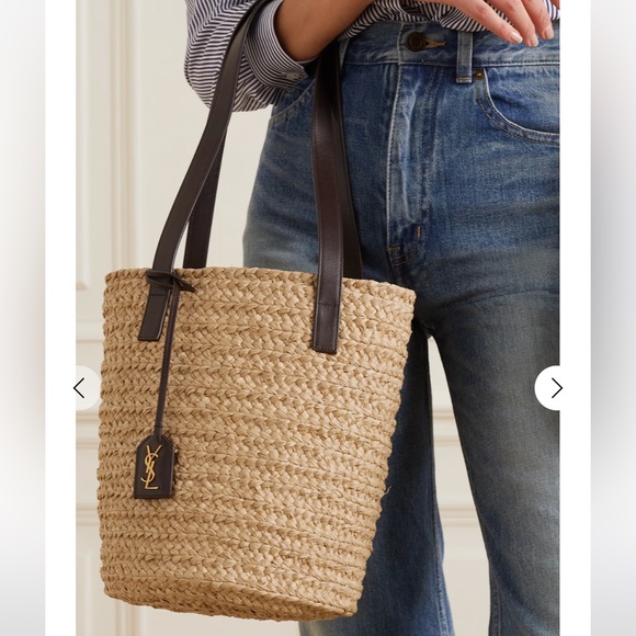 Authentic Saint Laurent Panier Raffia Tote - Picture 2 of 6